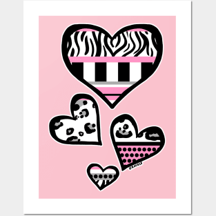 Baby Pink Y2K Busy Stripes Posters and Art